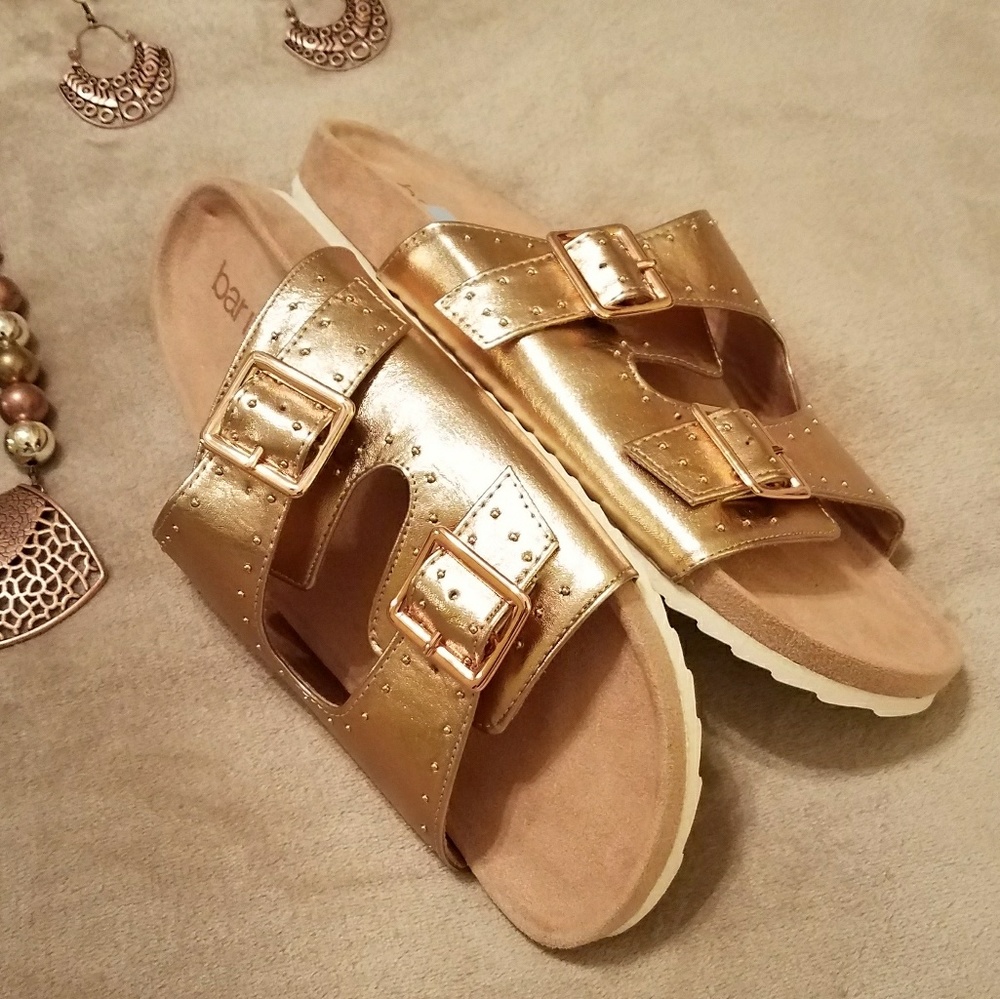 Bar III Womens Mealissa Open Toe Rose Gold Sandals